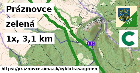 Práznovce Cyklotrasy zelená 