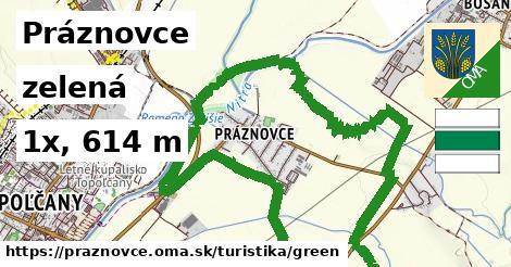 Práznovce Turistické trasy zelená 