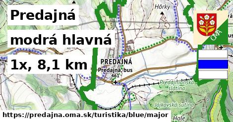 Predajná Turistické trasy modrá hlavná