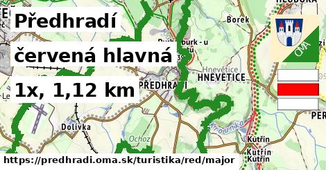 Předhradí Turistické trasy červená hlavná