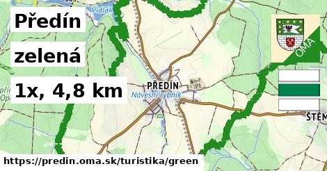 Předín Turistické trasy zelená 