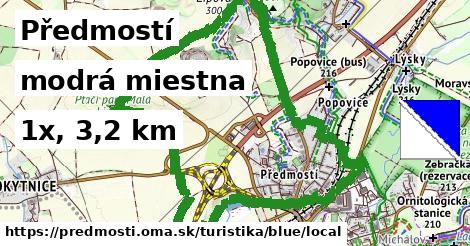 Předmostí Turistické trasy modrá miestna