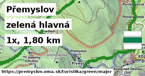 Přemyslov Turistické trasy zelená hlavná