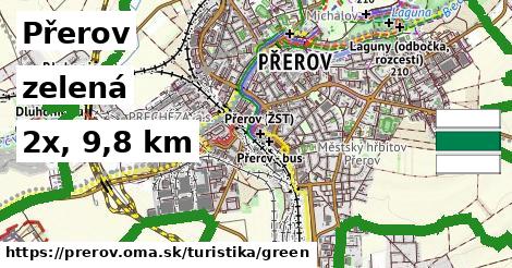 Přerov Turistické trasy zelená 