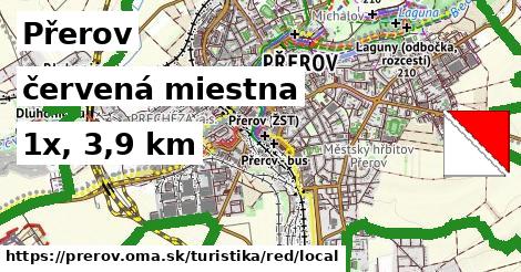 Přerov Turistické trasy červená miestna