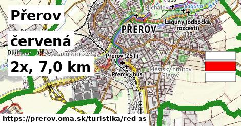 Přerov Turistické trasy červená 
