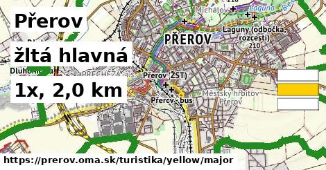 Přerov Turistické trasy žltá hlavná