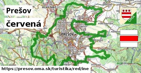 Prešov Turistické trasy červená iná