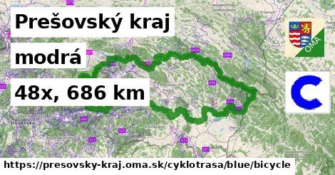 Prešovský kraj Cyklotrasy modrá bicycle