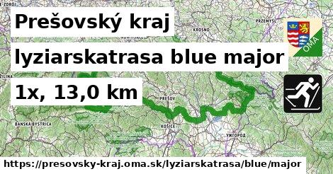 Prešovský kraj Lyžiarske trasy modrá hlavná