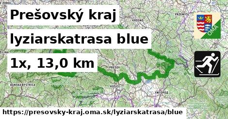 Prešovský kraj Lyžiarske trasy modrá 