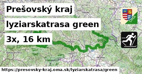 Prešovský kraj Lyžiarske trasy zelená 