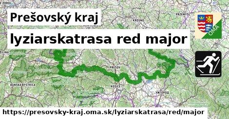 Prešovský kraj Lyžiarske trasy červená hlavná