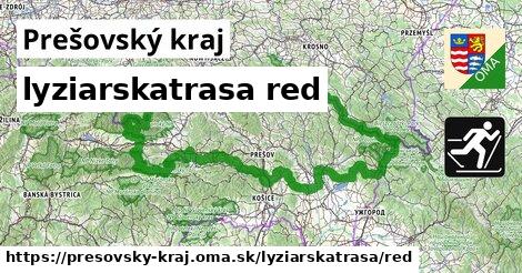 Prešovský kraj Lyžiarske trasy červená 