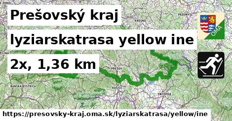 Prešovský kraj Lyžiarske trasy žltá iná