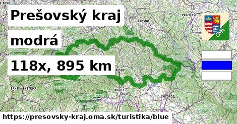 Prešovský kraj Turistické trasy modrá 