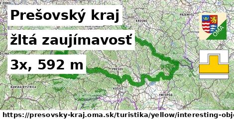 Prešovský kraj Turistické trasy žltá zaujímavosť