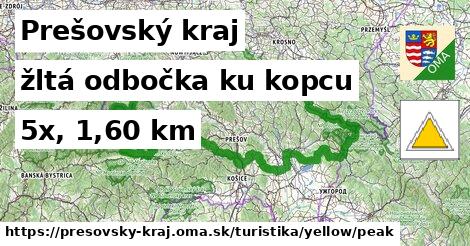 Prešovský kraj Turistické trasy žltá odbočka ku kopcu