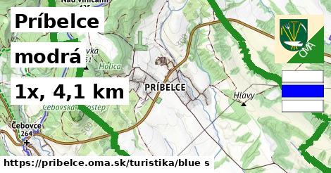 Príbelce Turistické trasy modrá 