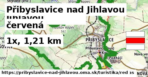 Přibyslavice nad Jihlavou Turistické trasy červená 