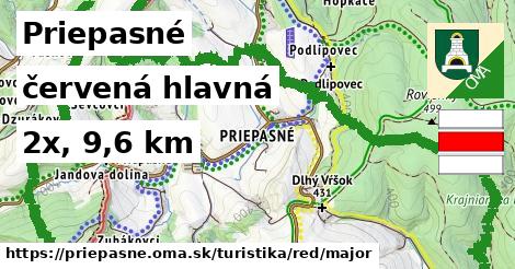 Priepasné Turistické trasy červená hlavná