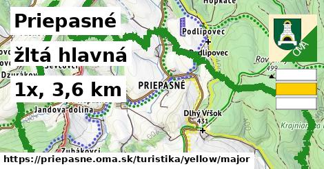 Priepasné Turistické trasy žltá hlavná