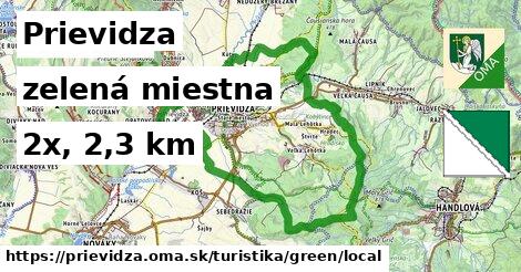 Prievidza Turistické trasy zelená miestna