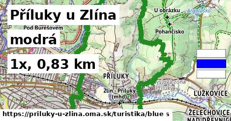 Příluky u Zlína Turistické trasy modrá 