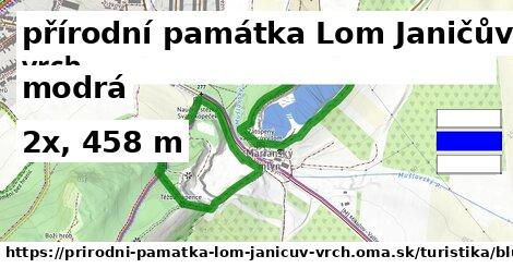 přírodní památka Lom Janičův vrch Turistické trasy modrá 