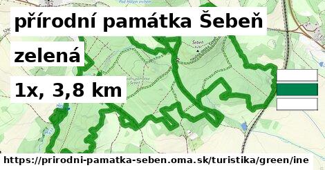 přírodní památka Šebeň Turistické trasy zelená iná
