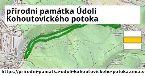 přírodní památka Údolí Kohoutovického potoka Turistické trasy  