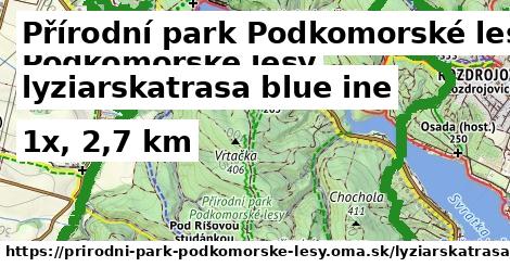 Přírodní park Podkomorské lesy Lyžiarske trasy modrá iná
