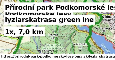 Přírodní park Podkomorské lesy Lyžiarske trasy zelená iná