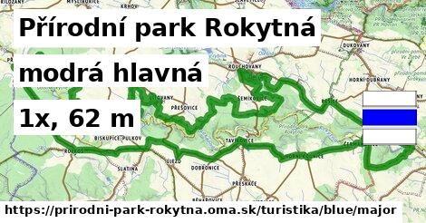 Přírodní park Rokytná Turistické trasy modrá hlavná