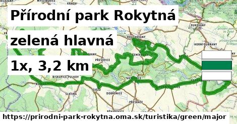 Přírodní park Rokytná Turistické trasy zelená hlavná