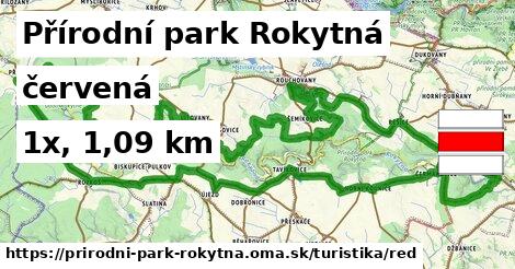 Přírodní park Rokytná Turistické trasy červená 