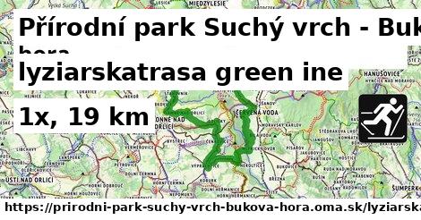 Přírodní park Suchý vrch - Buková hora Lyžiarske trasy zelená iná