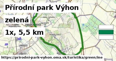 Přírodní park Výhon Turistické trasy zelená iná