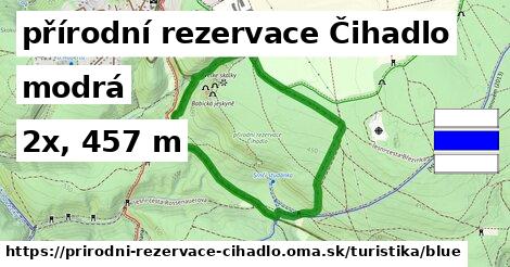 přírodní rezervace Čihadlo Turistické trasy modrá 