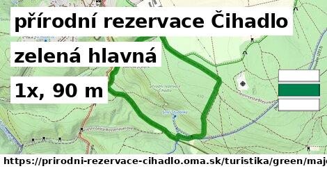 přírodní rezervace Čihadlo Turistické trasy zelená hlavná
