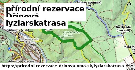 přírodní rezervace Dřínová Lyžiarske trasy  