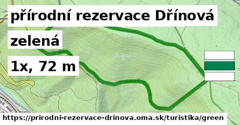 přírodní rezervace Dřínová Turistické trasy zelená 