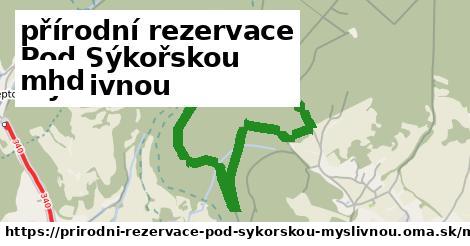 přírodní rezervace Pod Sýkořskou myslivnou Doprava  