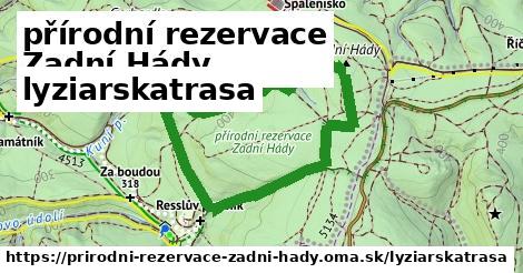 přírodní rezervace Zadní Hády Lyžiarske trasy  
