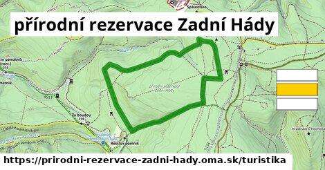 přírodní rezervace Zadní Hády Turistické trasy  