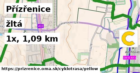Přízřenice Cyklotrasy žltá 