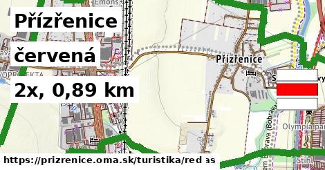 Přízřenice Turistické trasy červená 