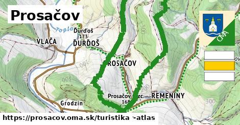 Prosačov Turistické trasy  