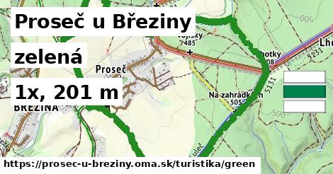 Proseč u Březiny Turistické trasy zelená 