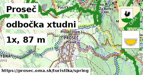 Proseč Turistické trasy odbočka xtudni 